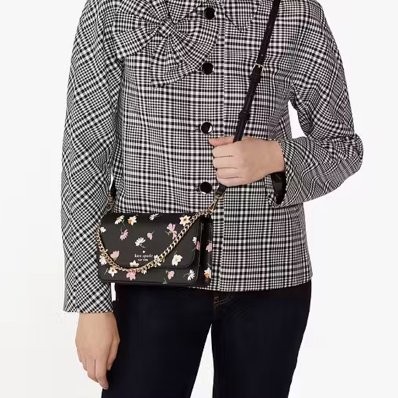 Kate Spade Madison Floral Waltz Small Flap Crossbody
Black Multi 
NWT - Picture 6 of 16